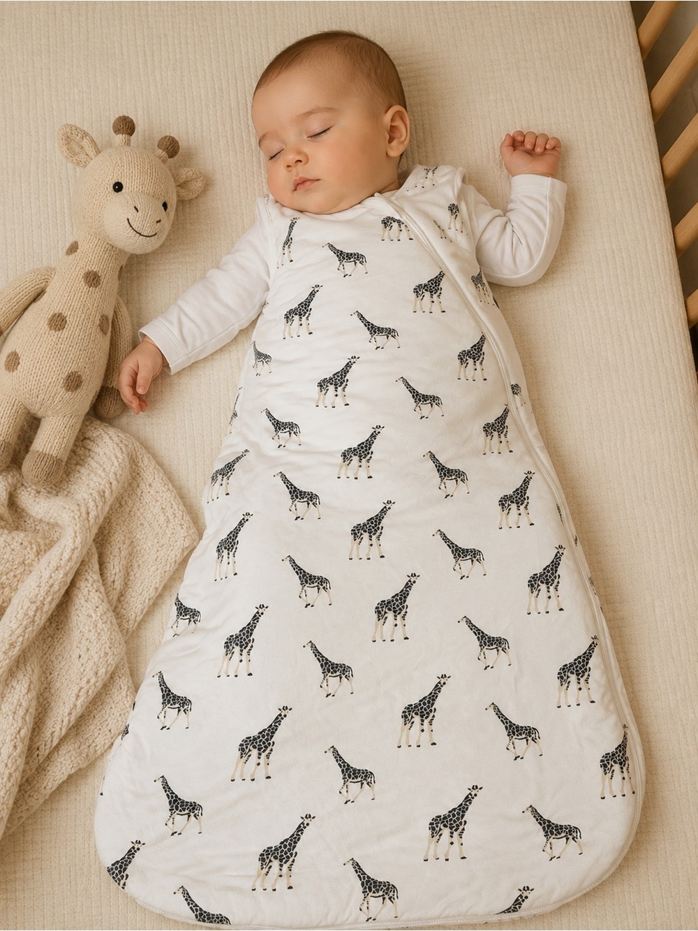 Kyte Baby Giraffe Print Sleep Sack Medium 1.0 TOG Bamboo Rayon Sleep Bag